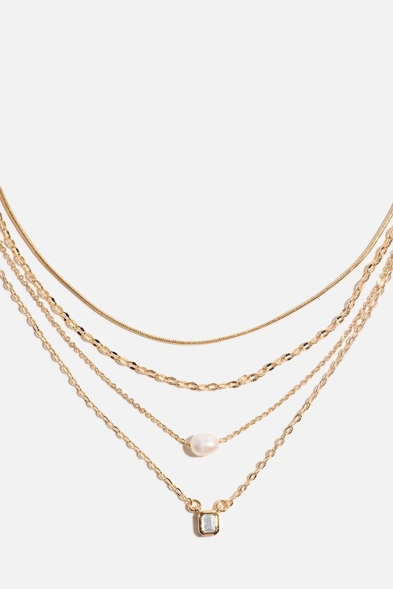 4-Pack Square Gem Necklaces