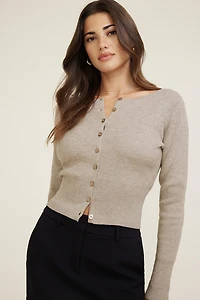 Sara Ribbed Cinch Hem Cardigan