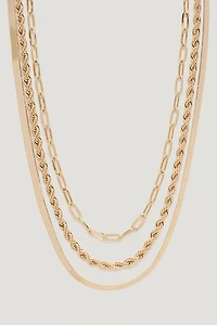 3-Pack Mixed Chain Necklaces