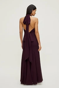 Plunging Flared Maxi Dress