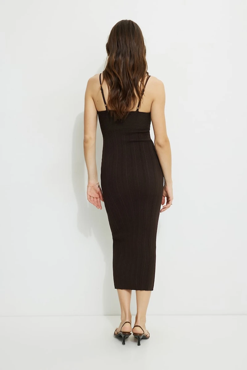 Sylvia Ribbed Midi Sweater Dress