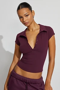 Sleek Short Sleeve Polo Top