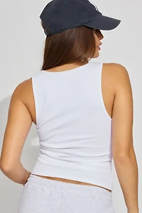 Square Neck Ribbed Tank Top