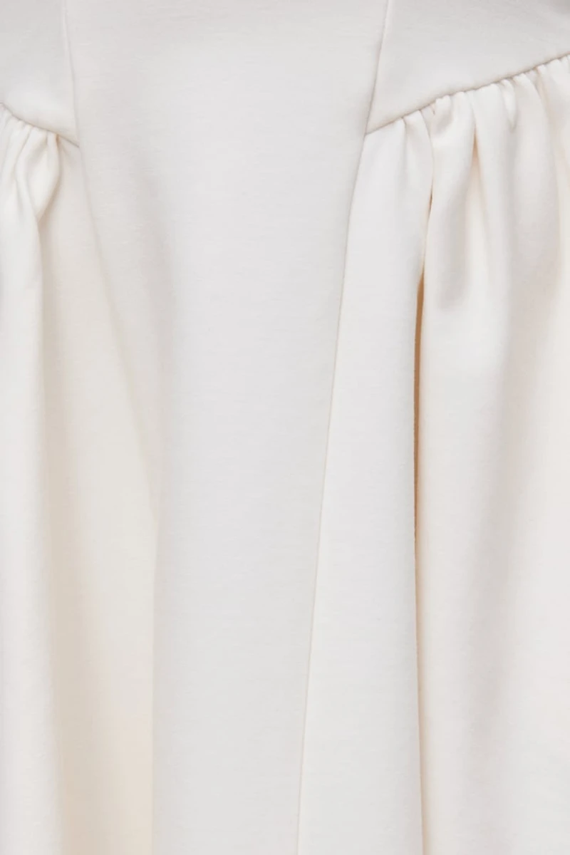 Plunging Flared Ponte Mini Dress