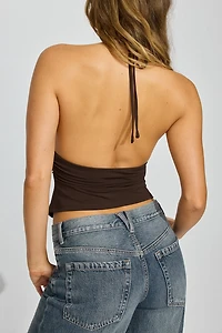 Plunge Halter Hankerchief Top