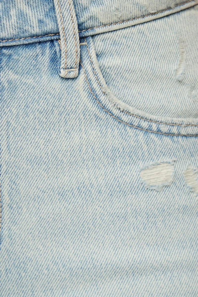 Justina High Rise Straight Denim Shorts