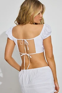 Puff Sleeve Tie Micro Top