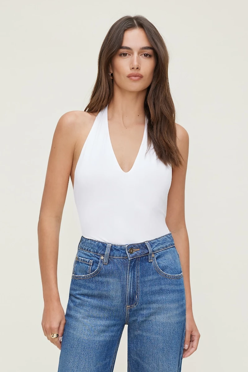 Sculpt Plunge Halter Bodysuit