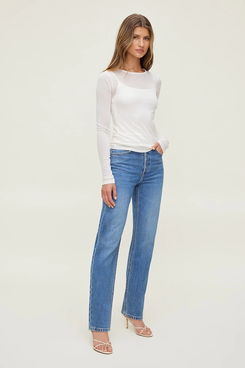 Olivia Comfort High Rise Straight Leg Jeans