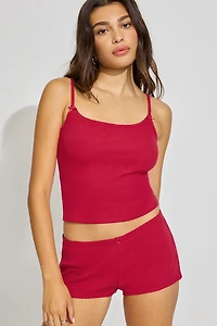 Waffle Picot Cami Top
