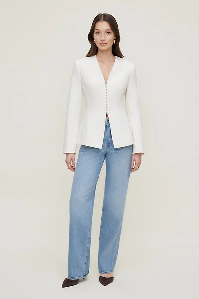 Plunge Small Button Blazer