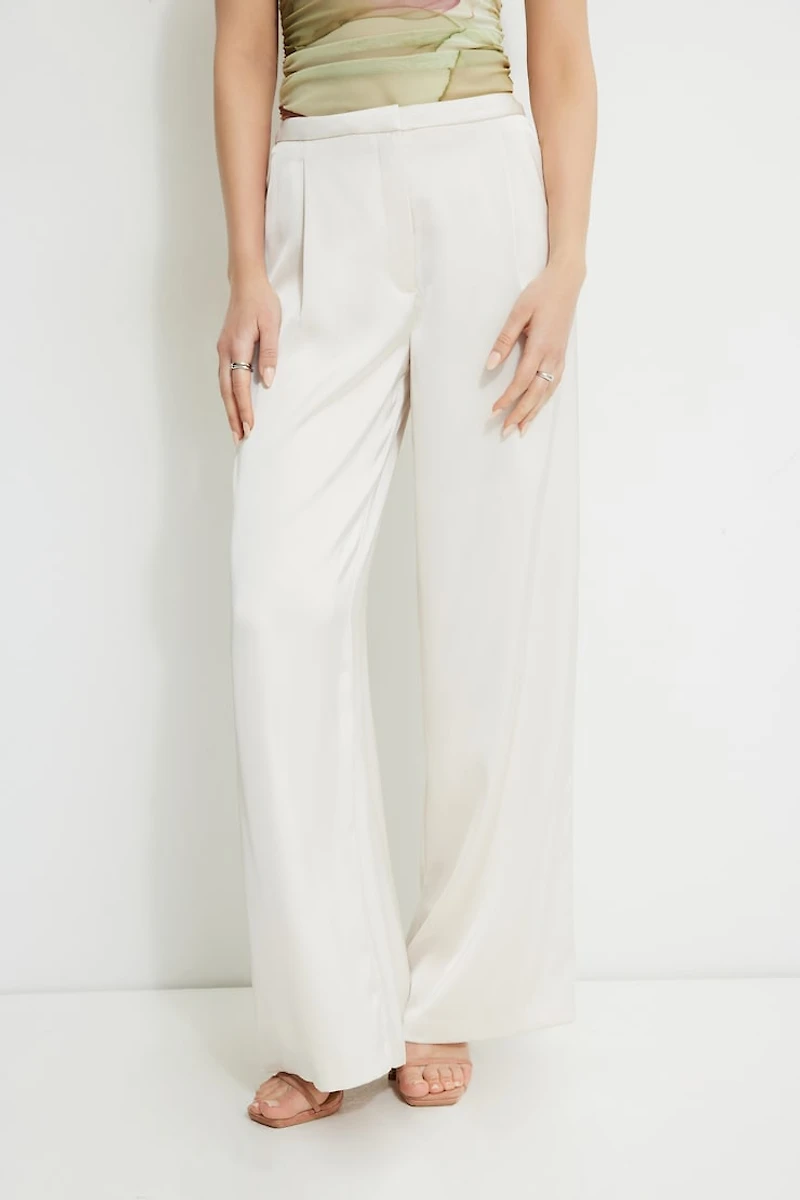 Pantalon à jambe large en satin