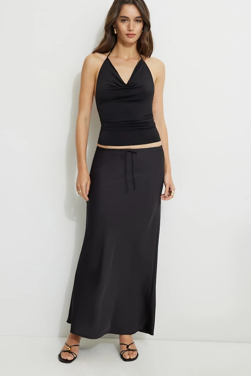 Sculpt Cowl Neck Halter Top