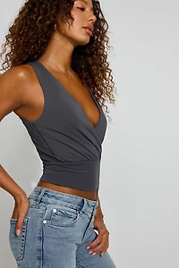 Crossover Banded Bottom Tank Top