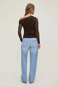 Cleo Printed Mesh Long Sleeve Top