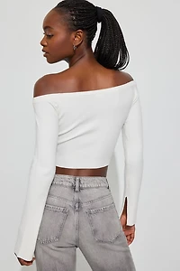 Corset Hem Off Shoulder Top