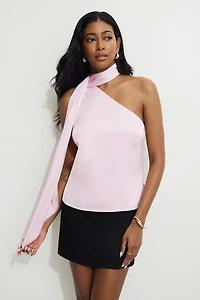 Neck Scarf Satin Top