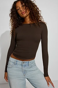 Sleek Crewneck Long Sleeve Top