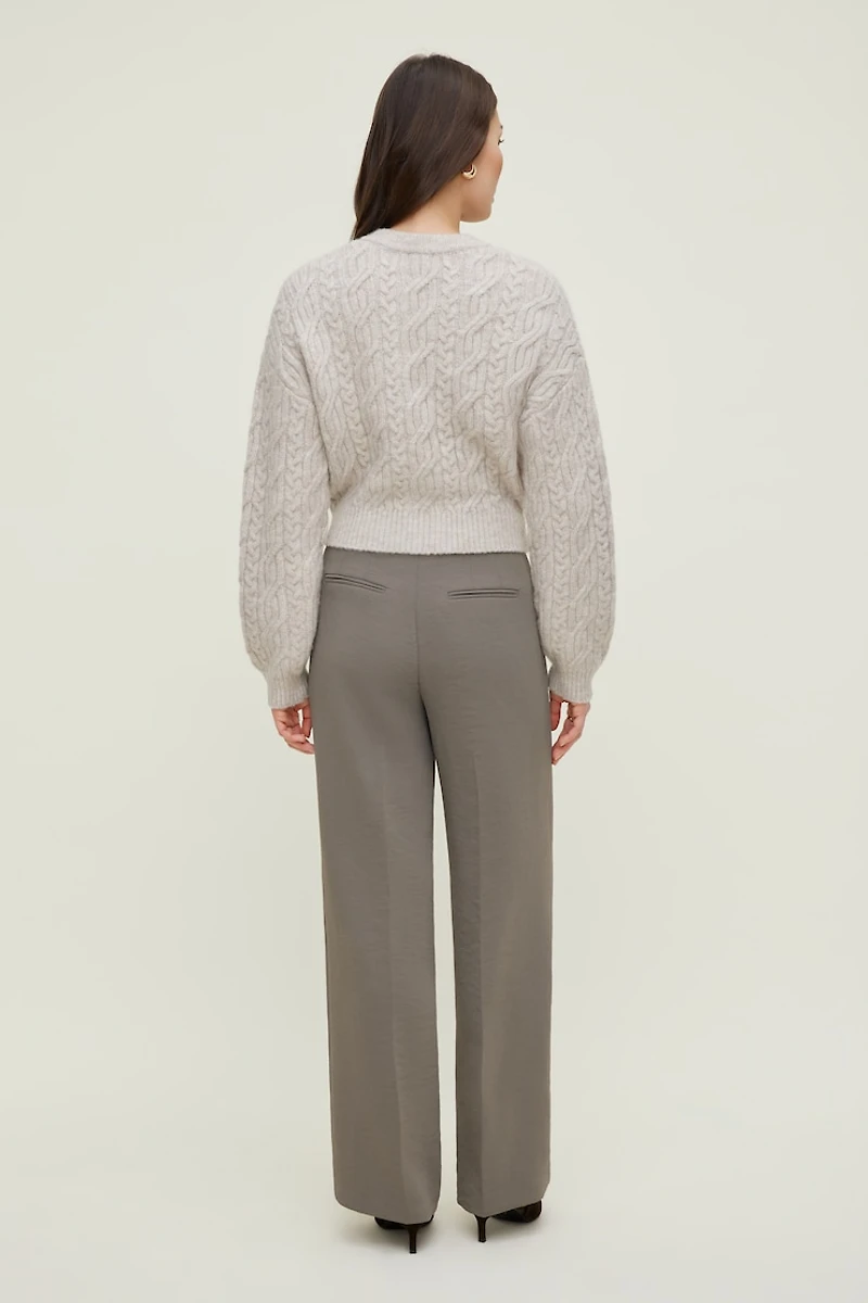 Cable Knit Zip Up Sweater