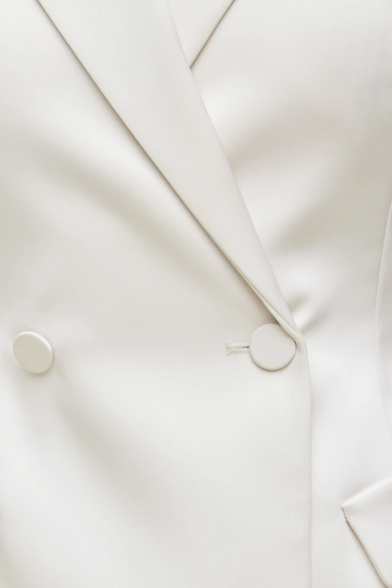 Chrishelle Satin Blazer Romper Mini Dress