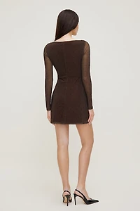 Katia Mesh Long Sleeve Mini Dress