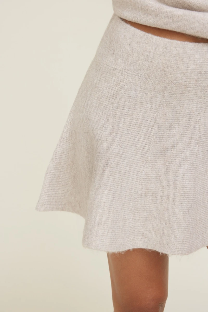 Knit Drop Waist Mini Skirt
