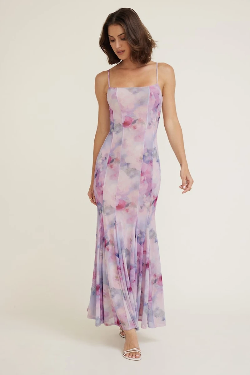 Robe maxi à col échancré style sirène Dahlia