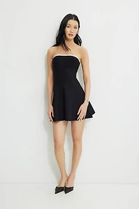 Scalloped Knit Mini Tube Dress