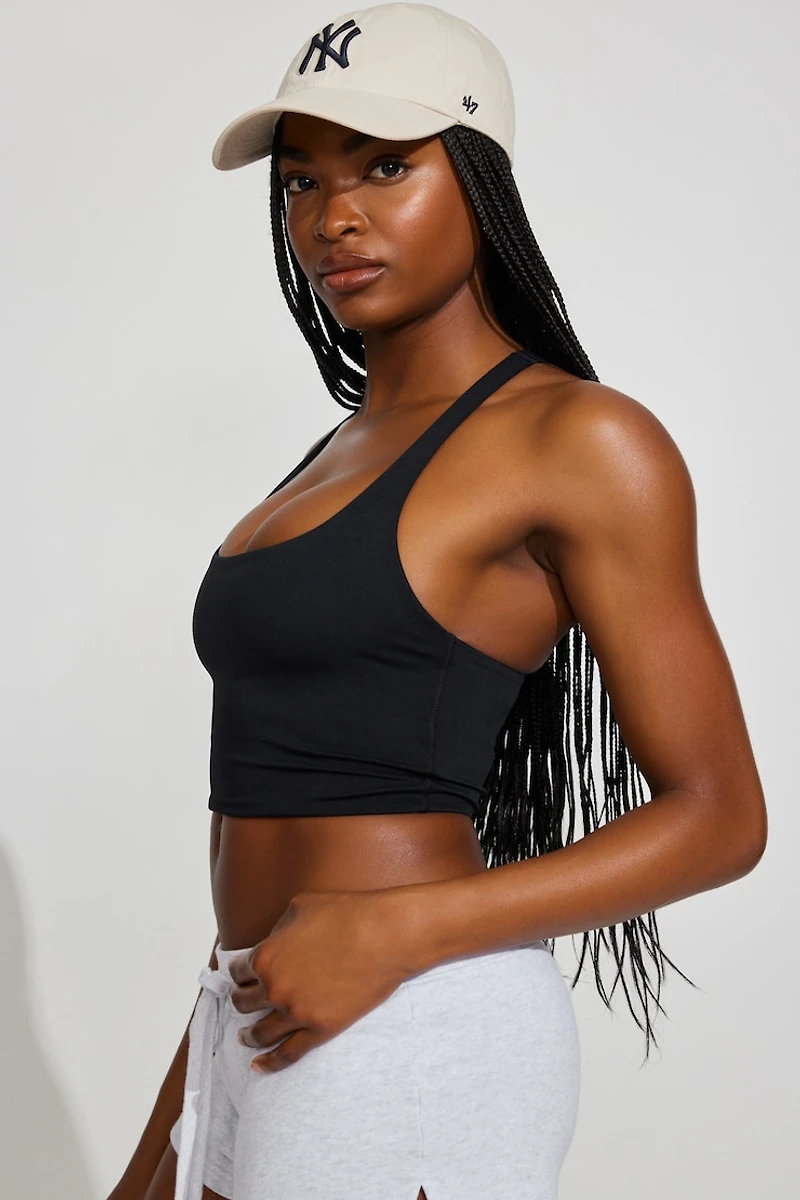 Active Cropped Racerback Tank Top