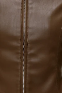 Blouson de moto ajusté en faux cuir