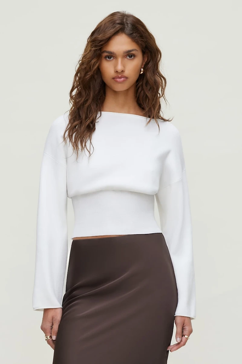 Chandail cintré à col bateau