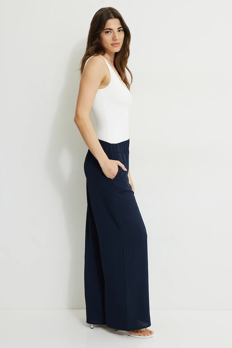 Wide Leg Pull On Pants