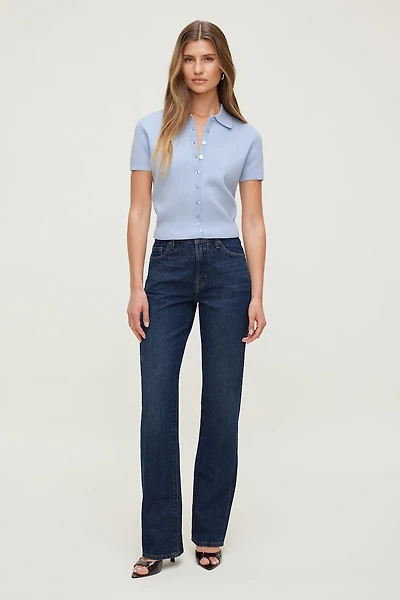 Cara Rigid High Rise Straight Leg Jeans
