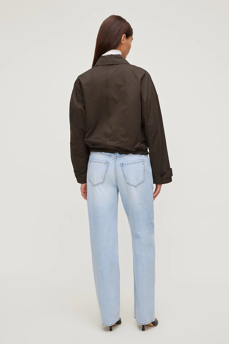 Twill Asymmetric Button Up Jacket