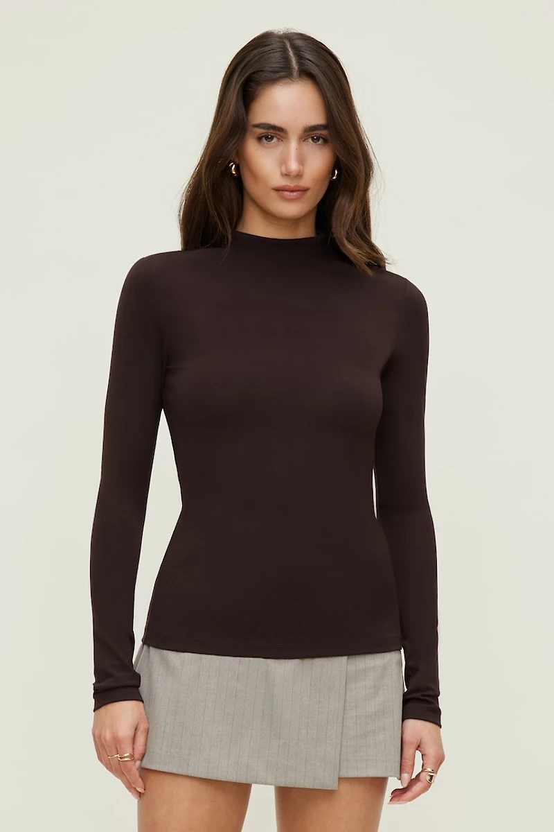 Mock Neck Long Sleeve Top