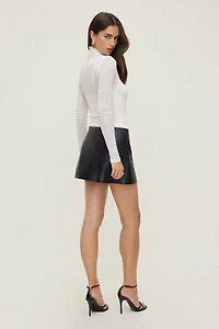 Stacie Faux Leather Mini Skort