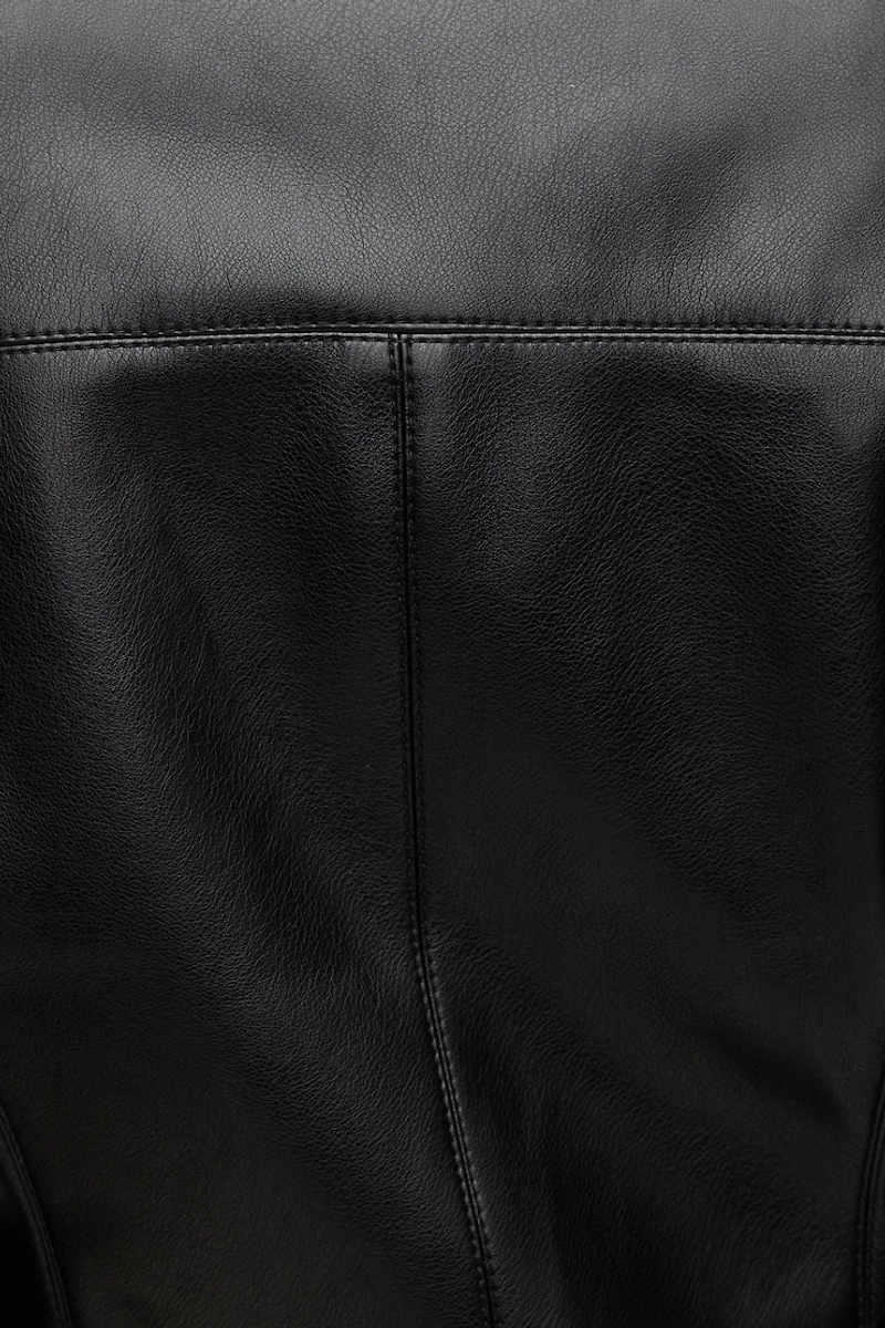 Veston en faux cuir à fermeture éclair Charlotte