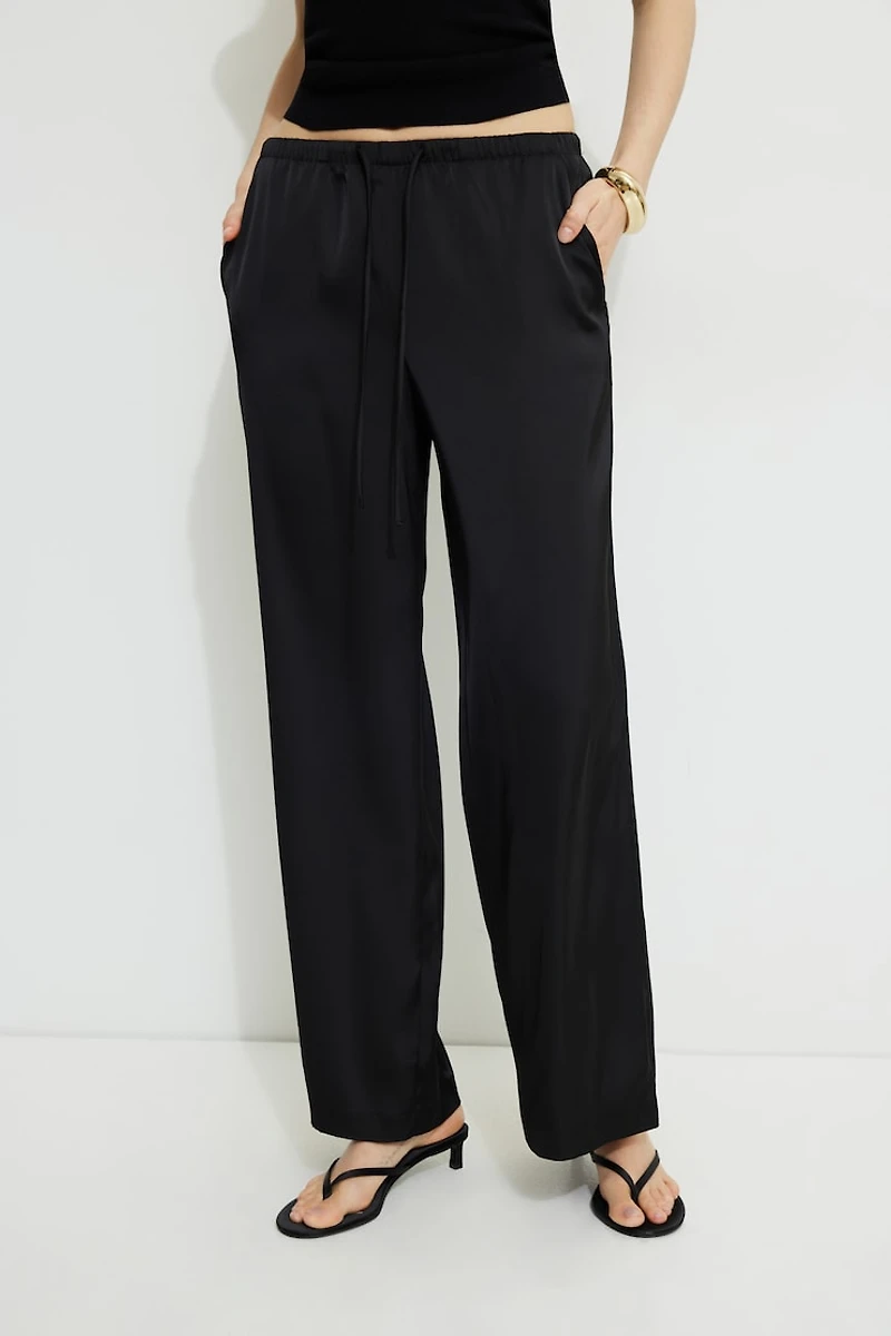 Pantalon Leo en satin à jambe large