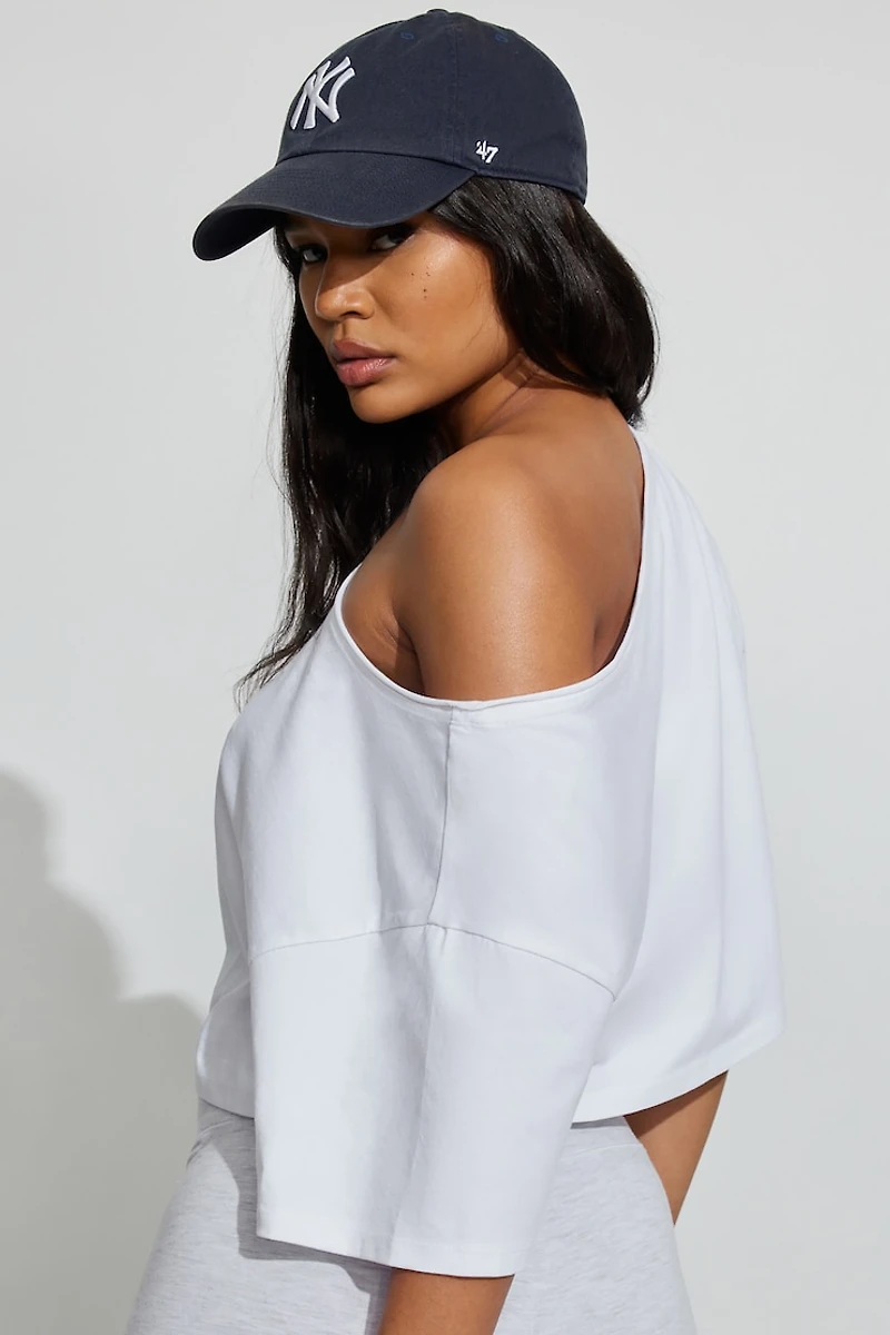 Off Shoulder Cropped T-Shirt