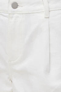 Short plissé en denim à taille haute Eliana