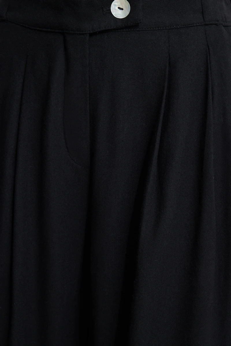 Pantalon plissé en lin