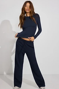 Haut doux à manches longues et col rond