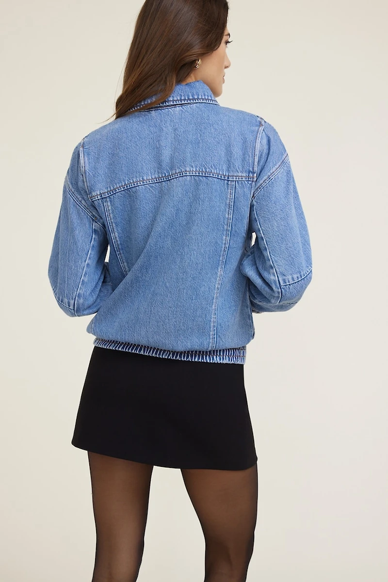 Tencel™ Denim Aviator Jacket