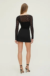 Dylane Polka Dot Mesh Bodysuit