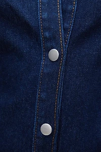 Cinched Stretch Denim Shirt