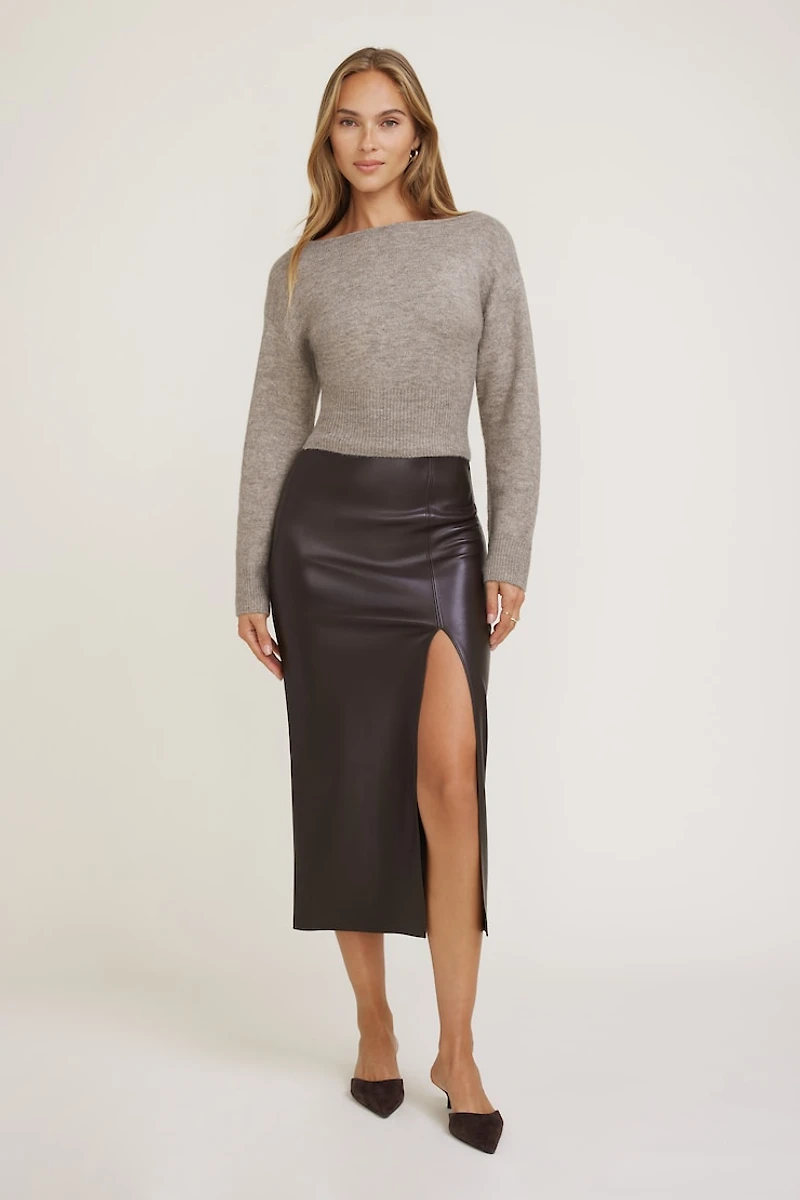 Juliet Cinched Boat Neck Sweater