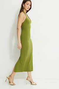 Robe maxi sculptante à col licou plongeant