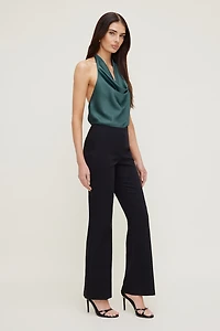 Camila Satin Cowl Halter Neck Blouse