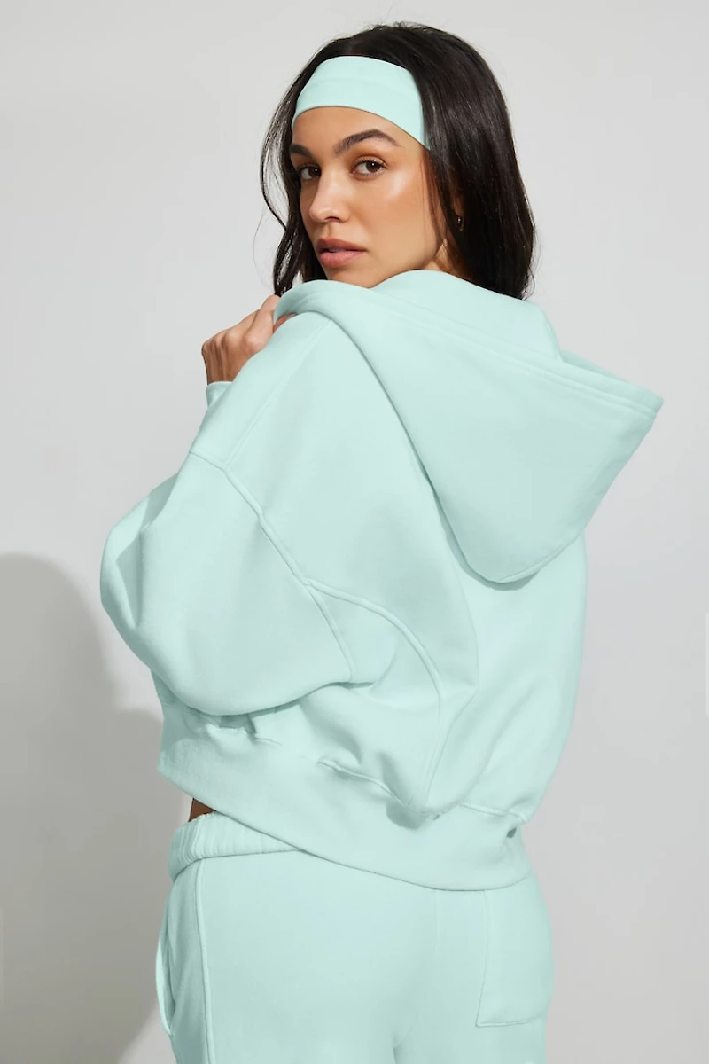 Haut à capuchon zippé en coton UltraFleece