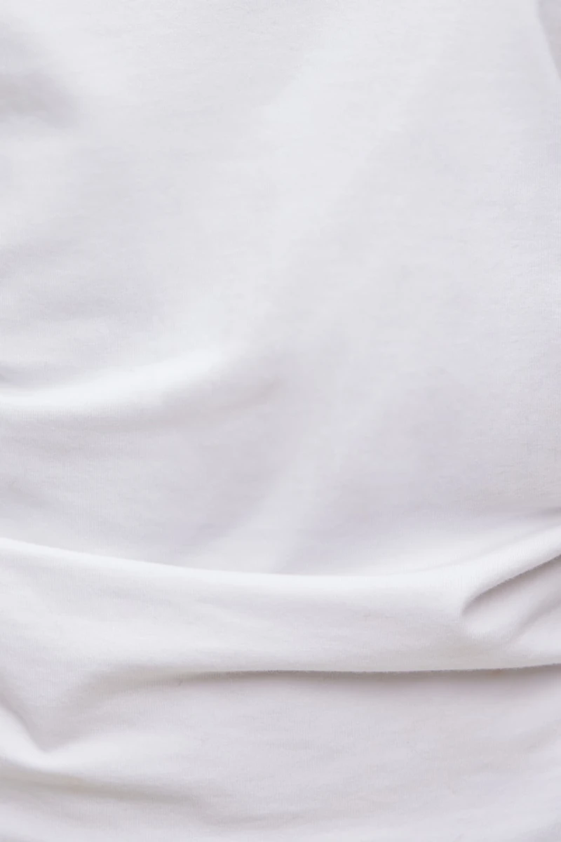 Andrea Shirred Cotton Spandex T Shirt